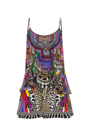 FLARED PLAYSUIT WITH OVERLAYER GUARDIANS OF THE SUN