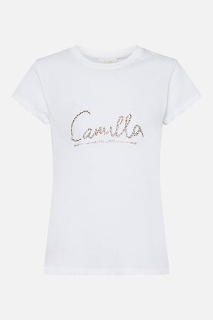 SLIM FIT ROUND NECK T-SHIRT LOGO CAPSULE - SOLID WHITE