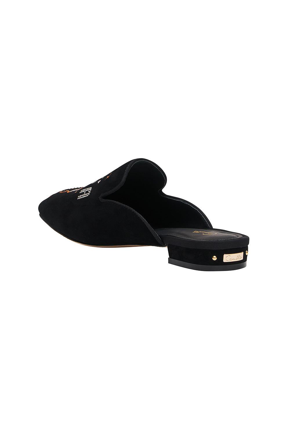 SQUARE TOE SLIPPER SOLID BLACK