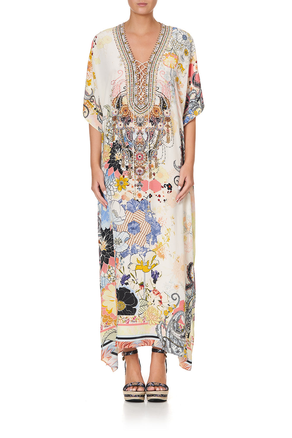 LACE UP KAFTAN BRITAIN BOUQUET