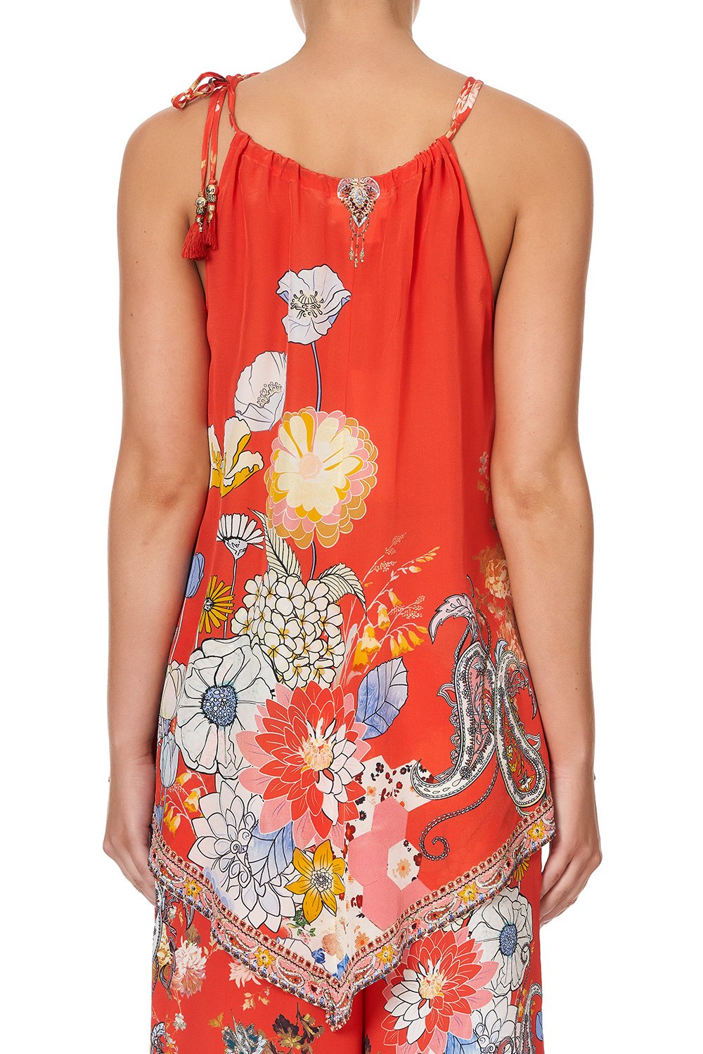 HANDKERCHIEF HEM TANK PAISLEY IN PATCHES