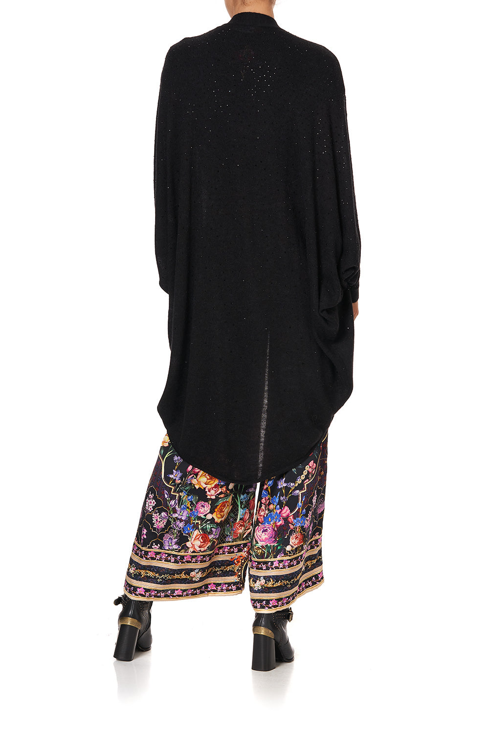 SOFT KNIT PONCHO WITH CRYSTALS BLUSHING MANOR