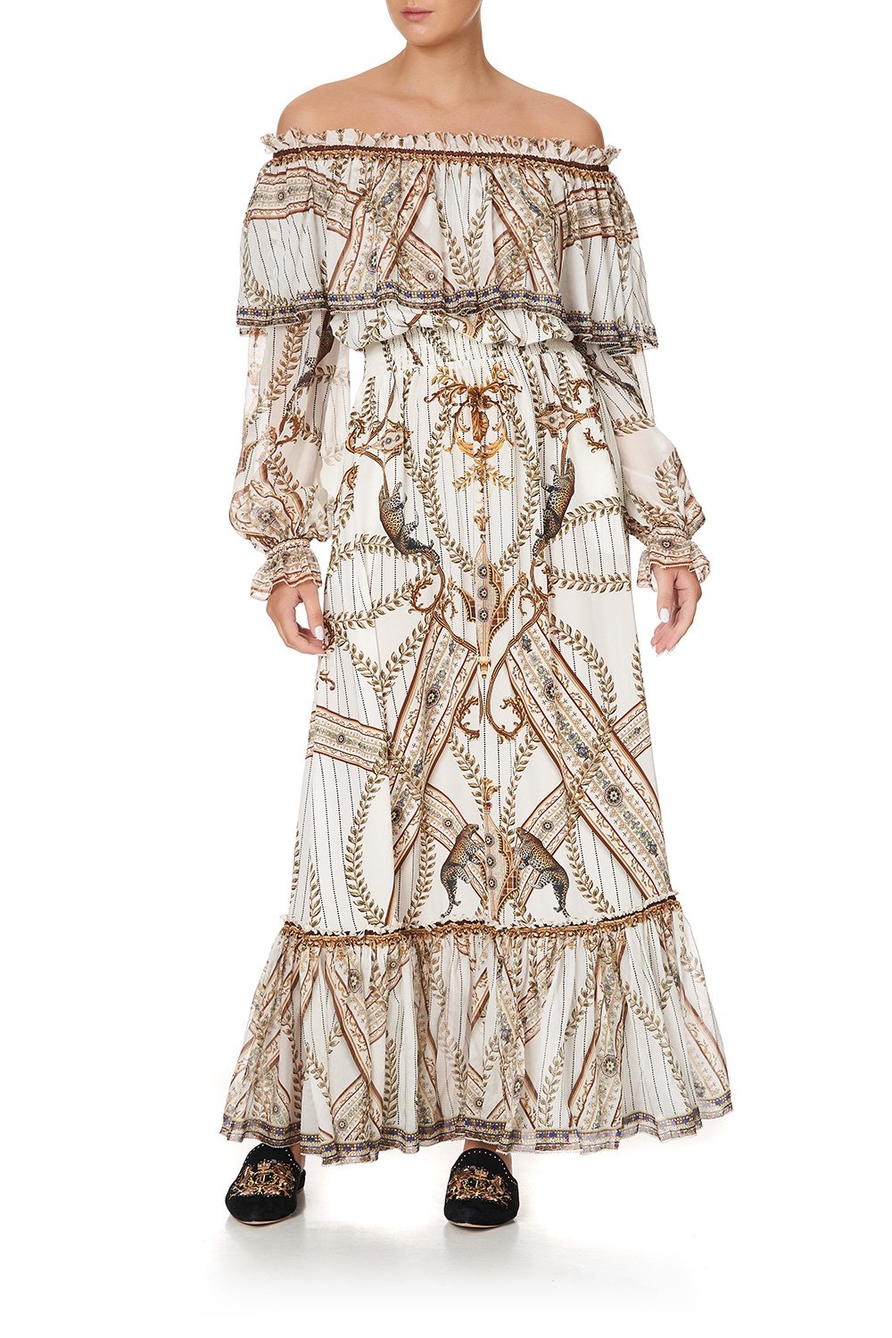 RUFFLE HEM LONG DRESS MIND YOUR MANOR