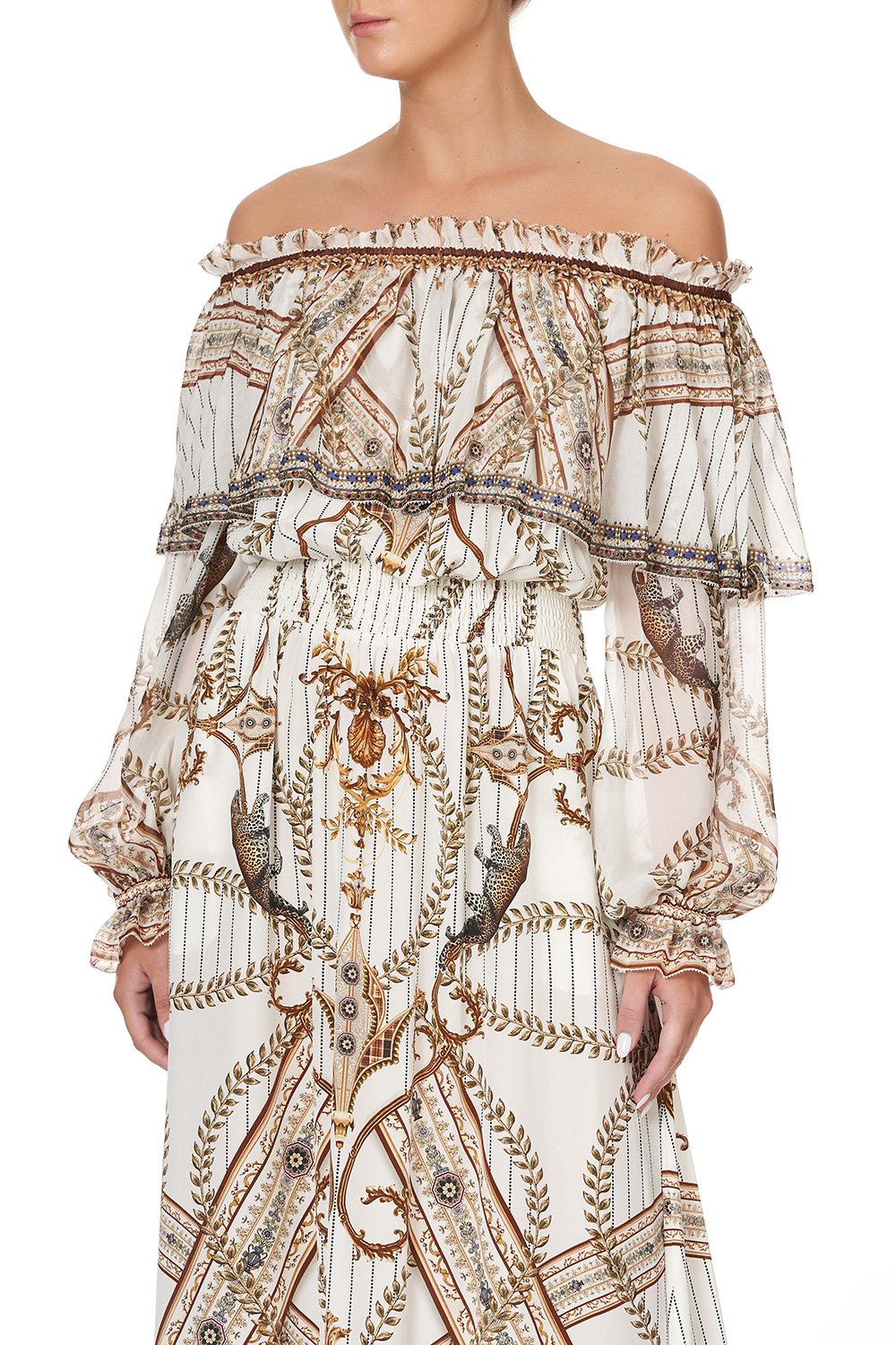 RUFFLE HEM LONG DRESS MIND YOUR MANOR