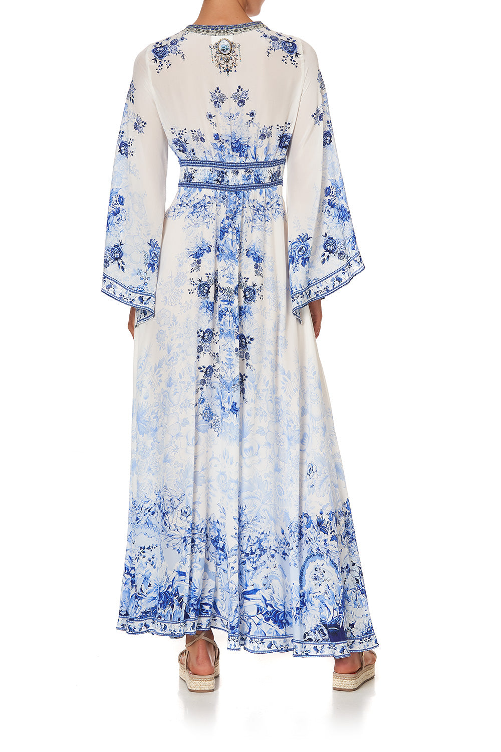 KIMONO SLEEVE DRESS WITH SHIRRING DETAIL HIGH TEA