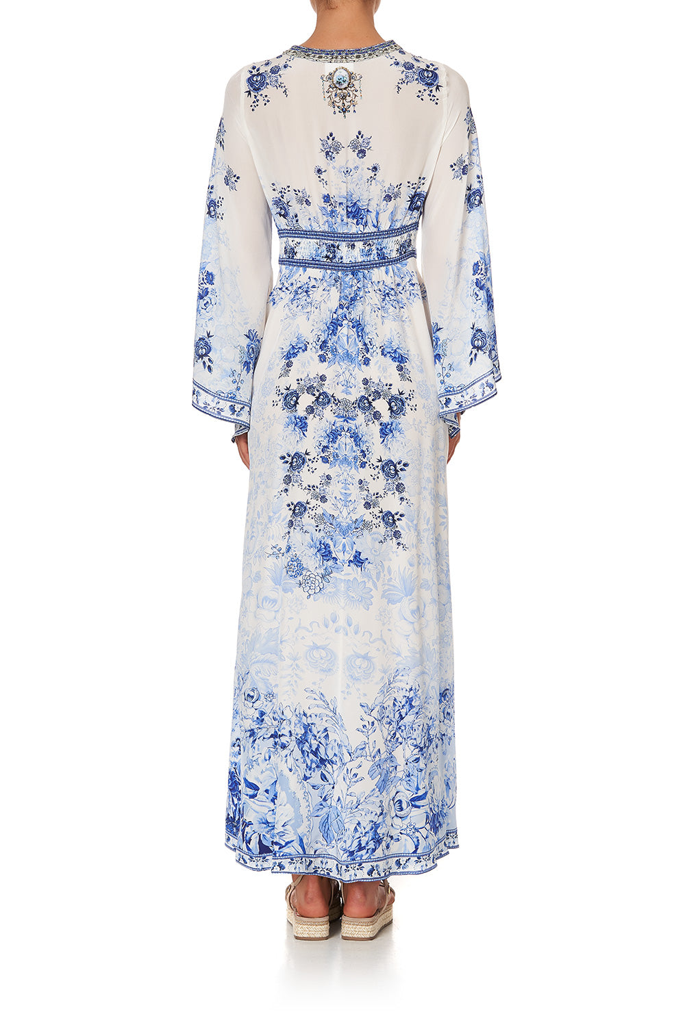 KIMONO SLEEVE DRESS WITH SHIRRING DETAIL HIGH TEA