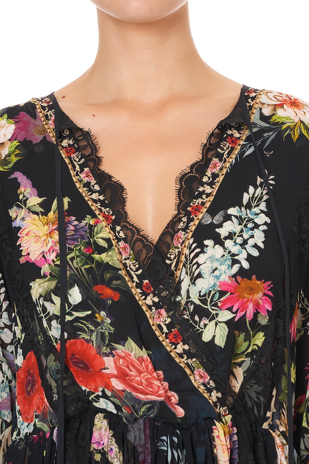 CROSS FRONT SPLICED MINI DRESS HAMPTON HIVE