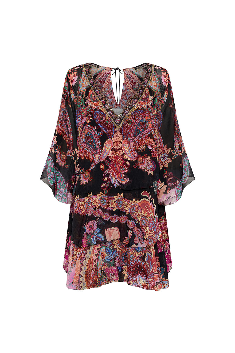 LAYERED FRILL SHORT DRESS SWINGING SIXTIES