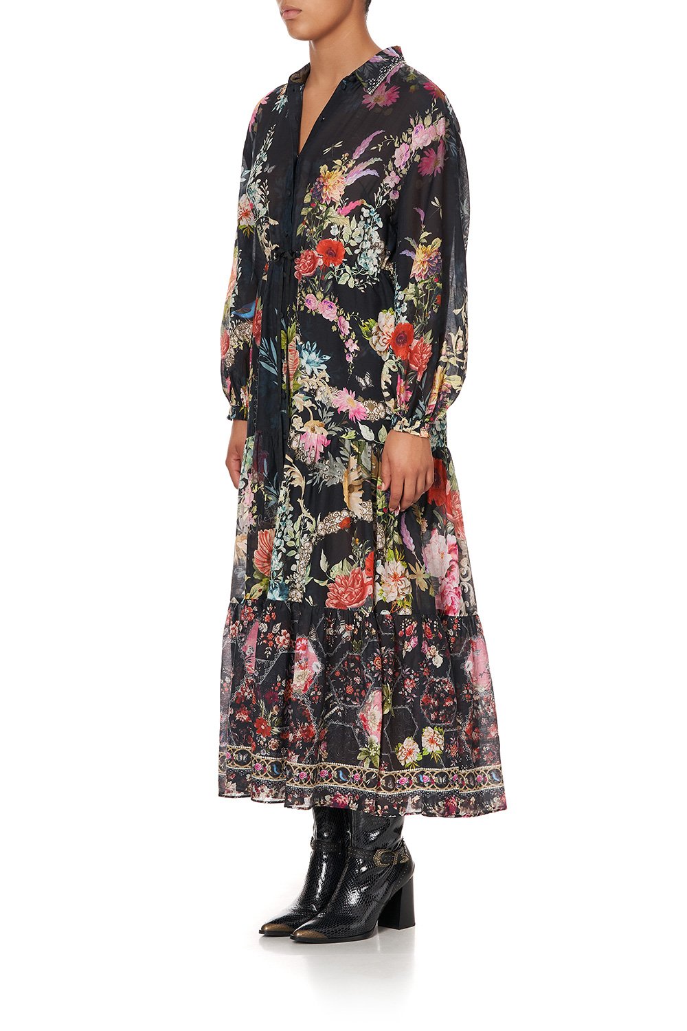 TIERED LONG SHIRT DRESS HAMPTON HIVE