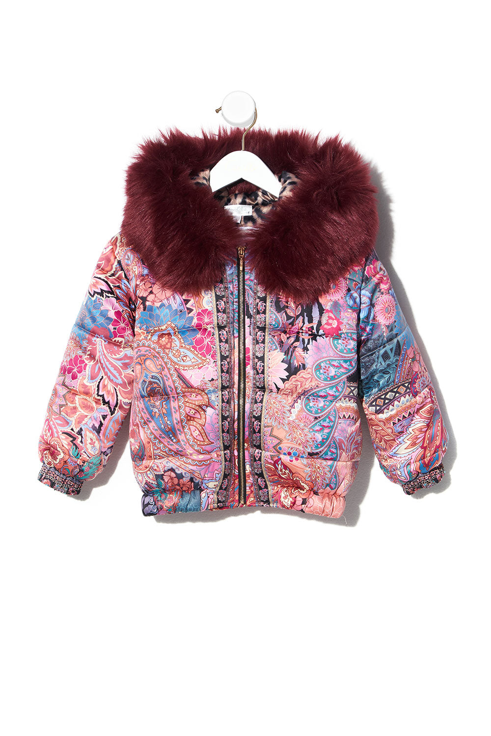 KIDS REVERSIBLE PUFFER WITH REMOVABLE FUR 12-14 MAYFAIR MARY