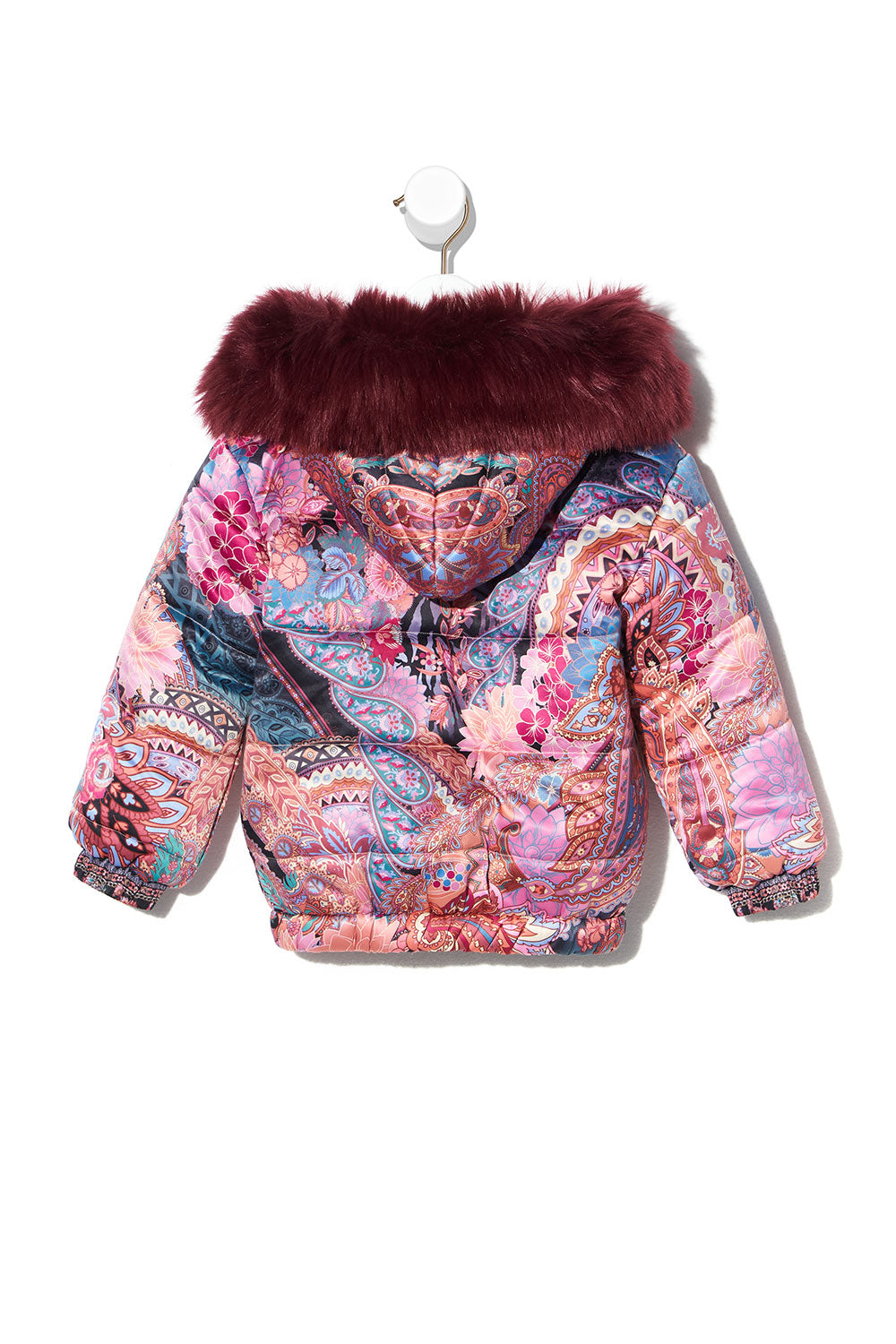 KIDS REVERSIBLE PUFFER WITH REMOVABLE FUR TRIM 4-10 MAYFAIR MARY