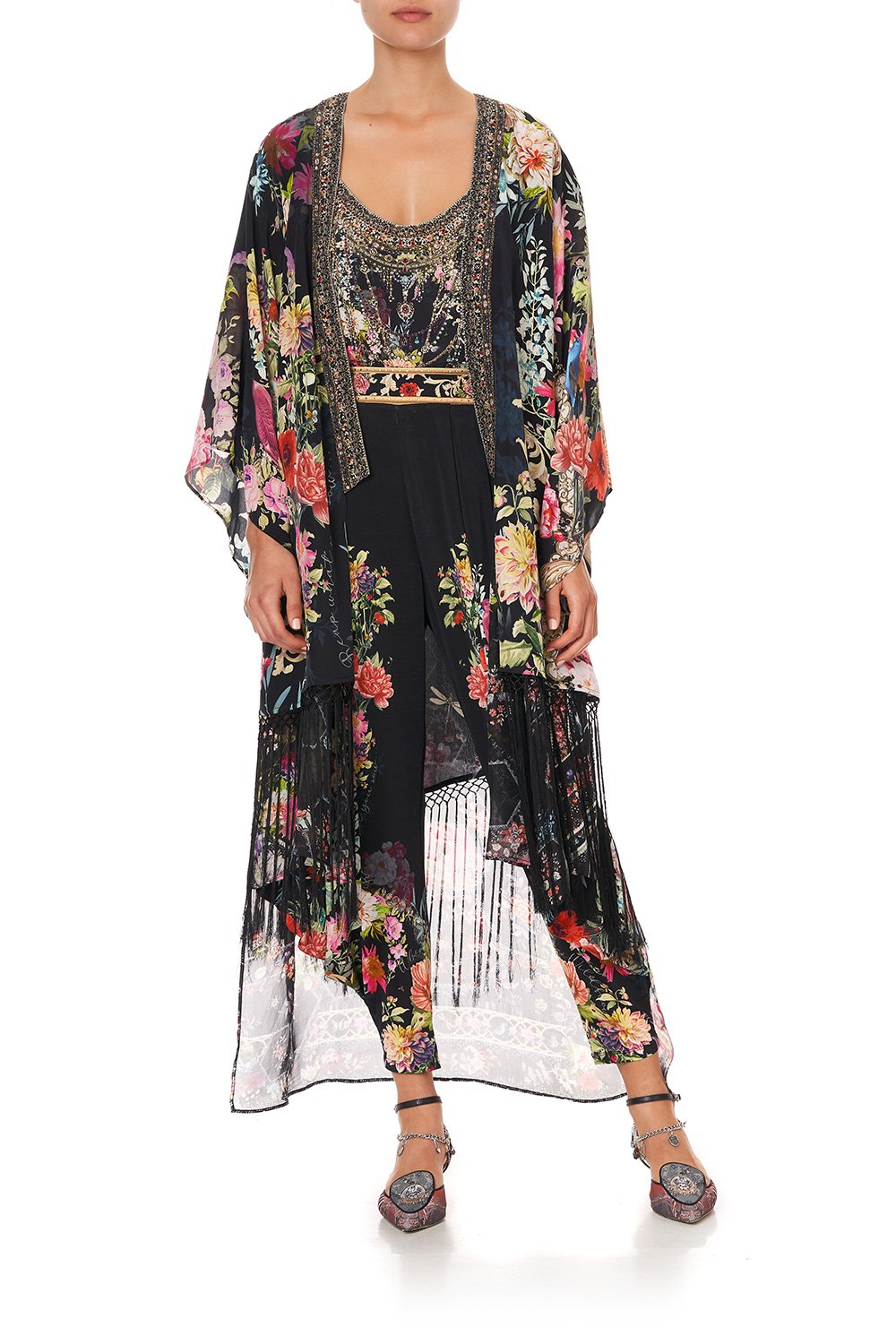 KIMONO WITH LONG UNDER LAYER HAMPTON HIVE