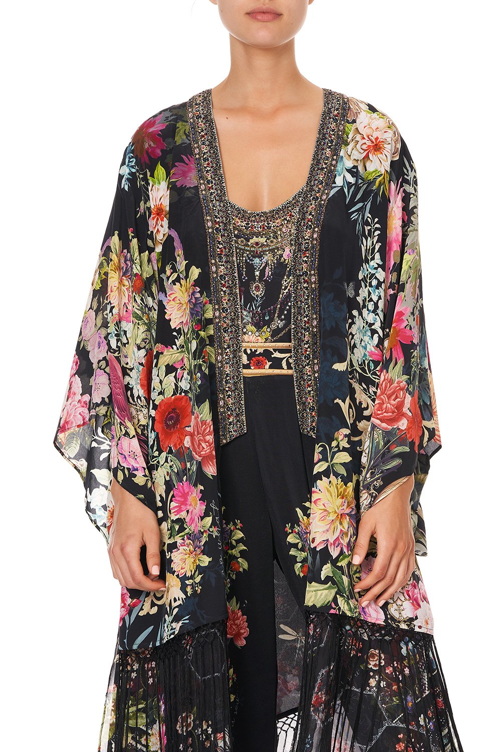 KIMONO WITH LONG UNDER LAYER HAMPTON HIVE