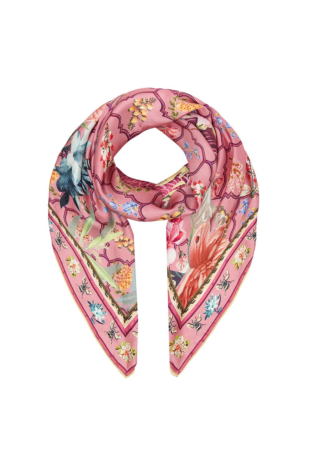 LARGE SQUARE SCARF PATCHWORK HEART