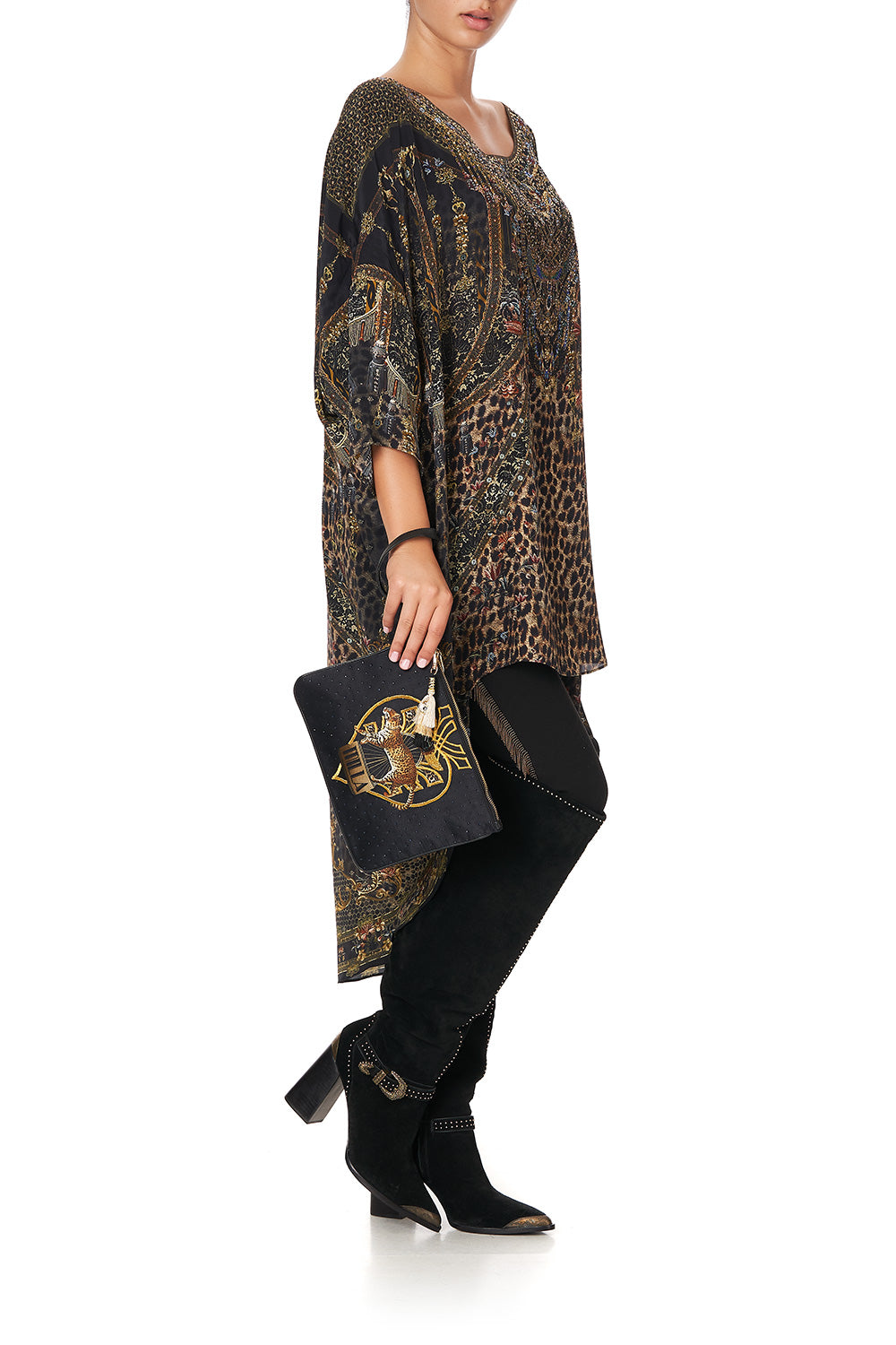 ZIP TOP CLUTCH WITH WRISTLET ABINGDON PALACE