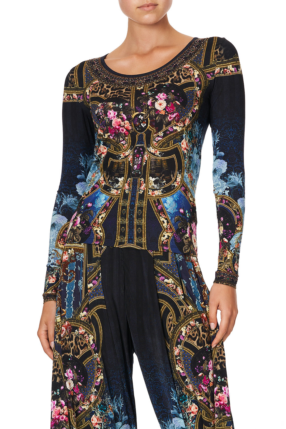 LONG SLEEVE FITTED TOP FIELDS OF TREASURE