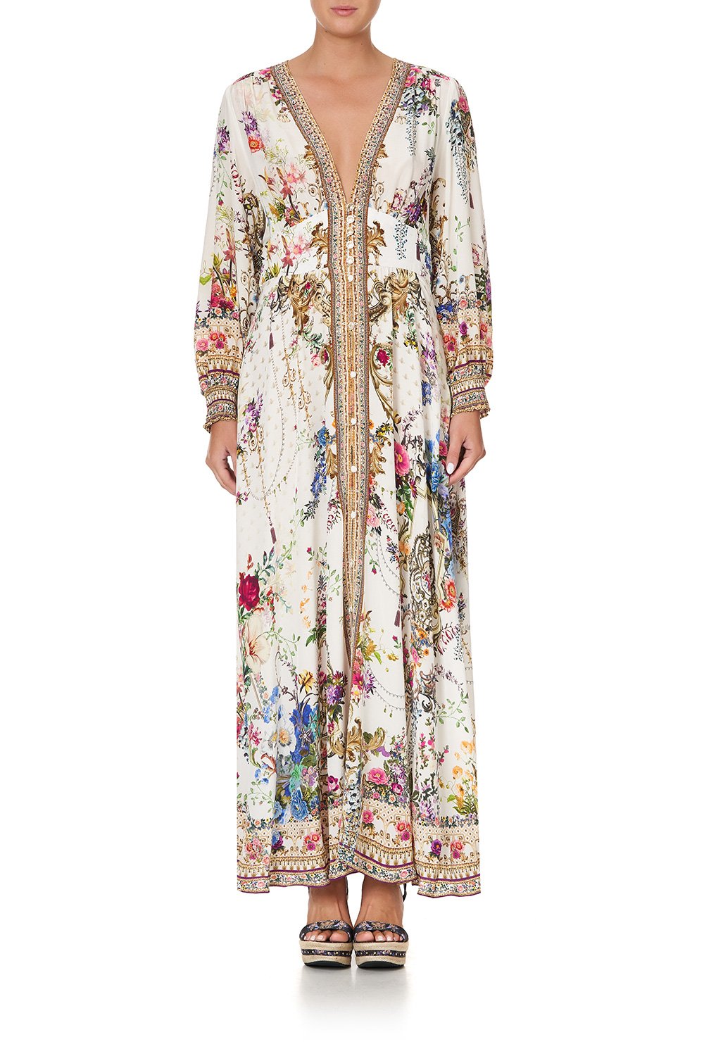 BUTTON DRESS WITH SHAPED WAISTBAND BY THE MEADOW