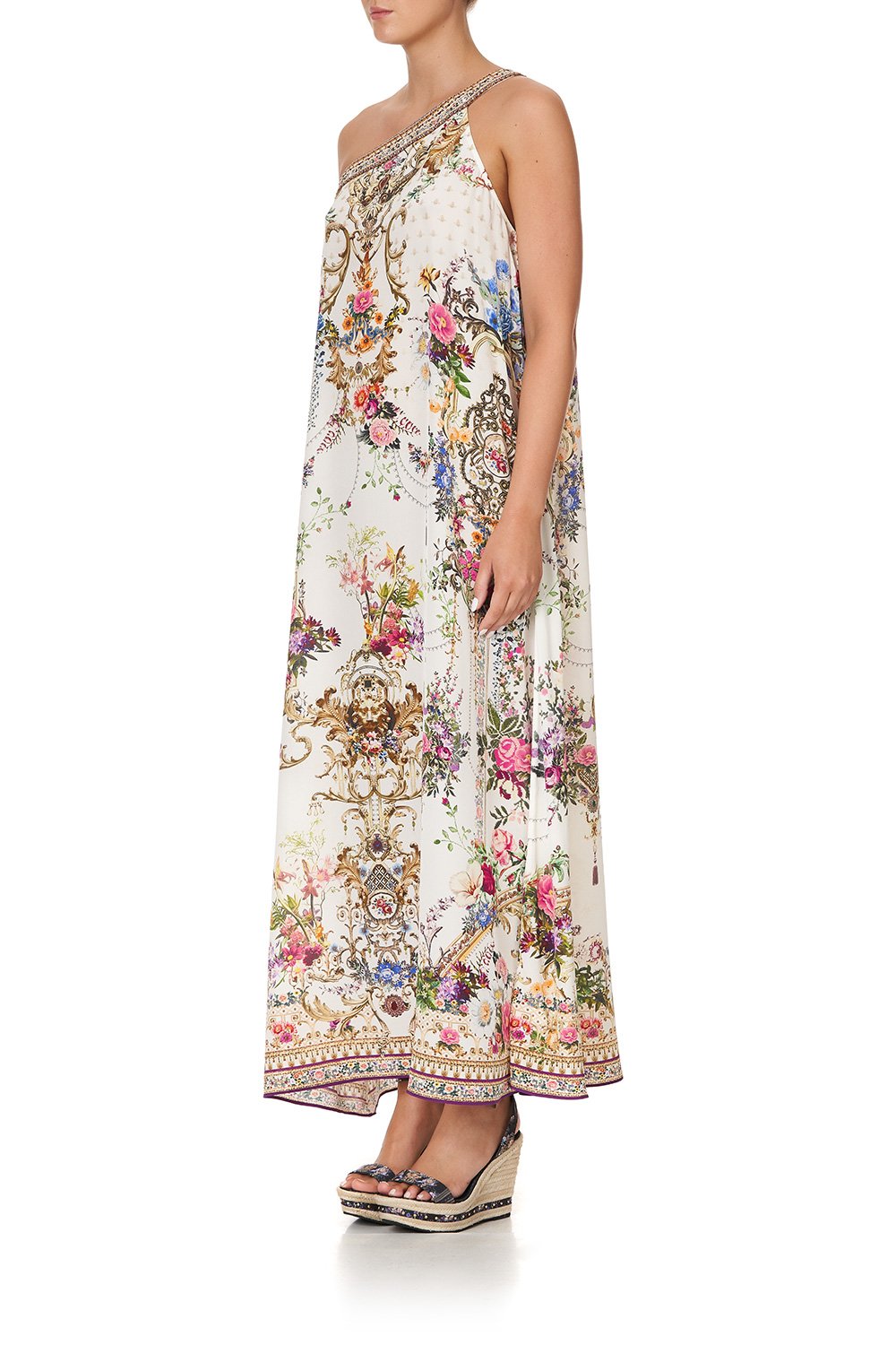 ONE SHOULDER KAFTAN WITH NECKBAND BY THE MEADOW