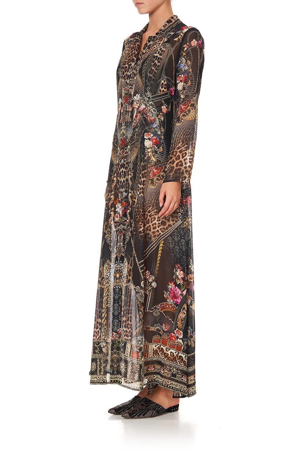 PRINTED TRENCH GOTHIC GODDESS