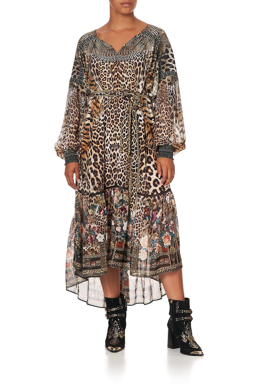 BLOUSON TIE DRESS WITH YOKE CALL OF THE CATHEDRAL