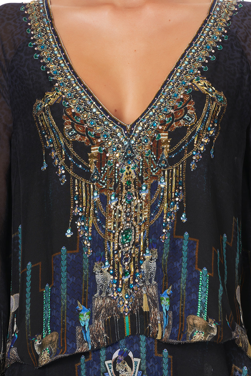 LAYERED FRILL SHORT DRESS DRIPPING IN DECO