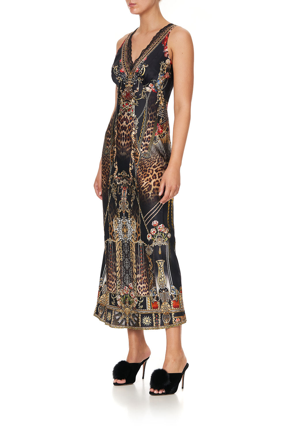 V-NECK SLIP DRESS GOTHIC GODDESS