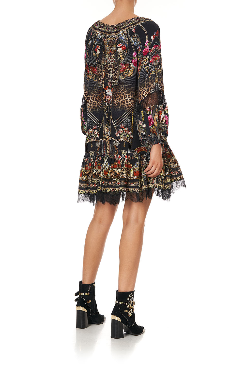 BLOUSON SLEEVE A LINE FRILL DRESS GOTHIC GODDESS