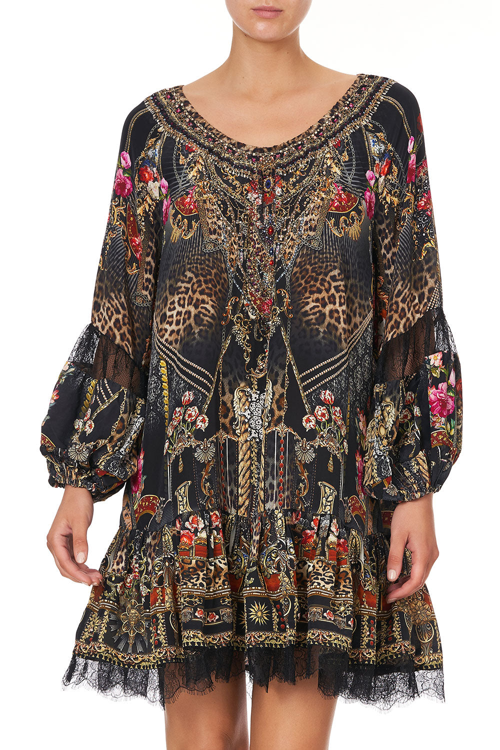 BLOUSON SLEEVE A LINE FRILL DRESS GOTHIC GODDESS