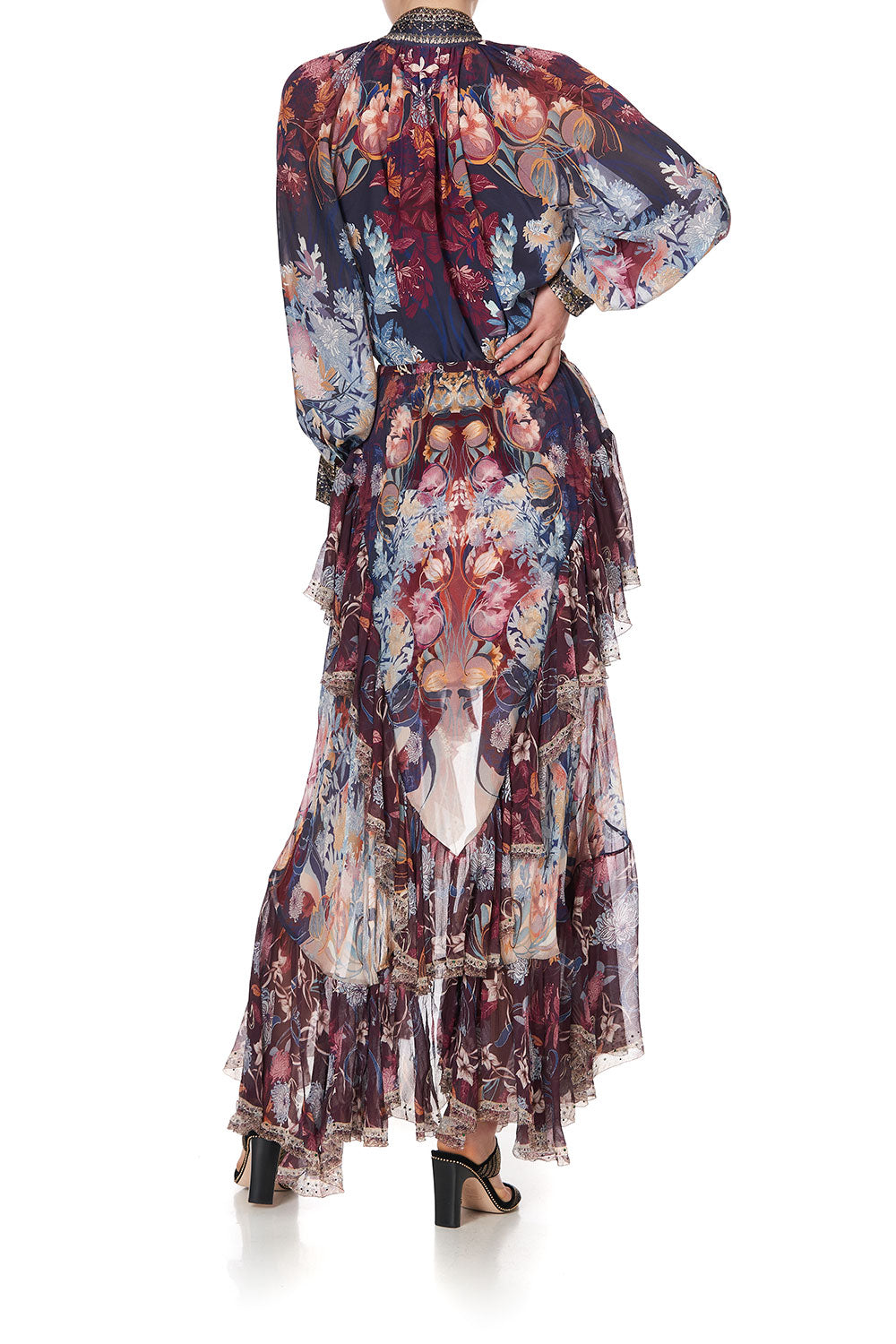 MAXI SKIRT WITH DOUBLE FRILL NOUVEAU NIGHTS