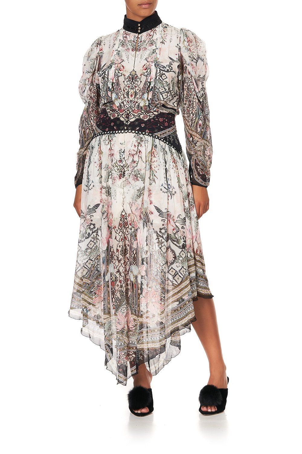 PINTUCK BLOUSE WITH DRAPED SLEEVE ROMANCE IS BORN