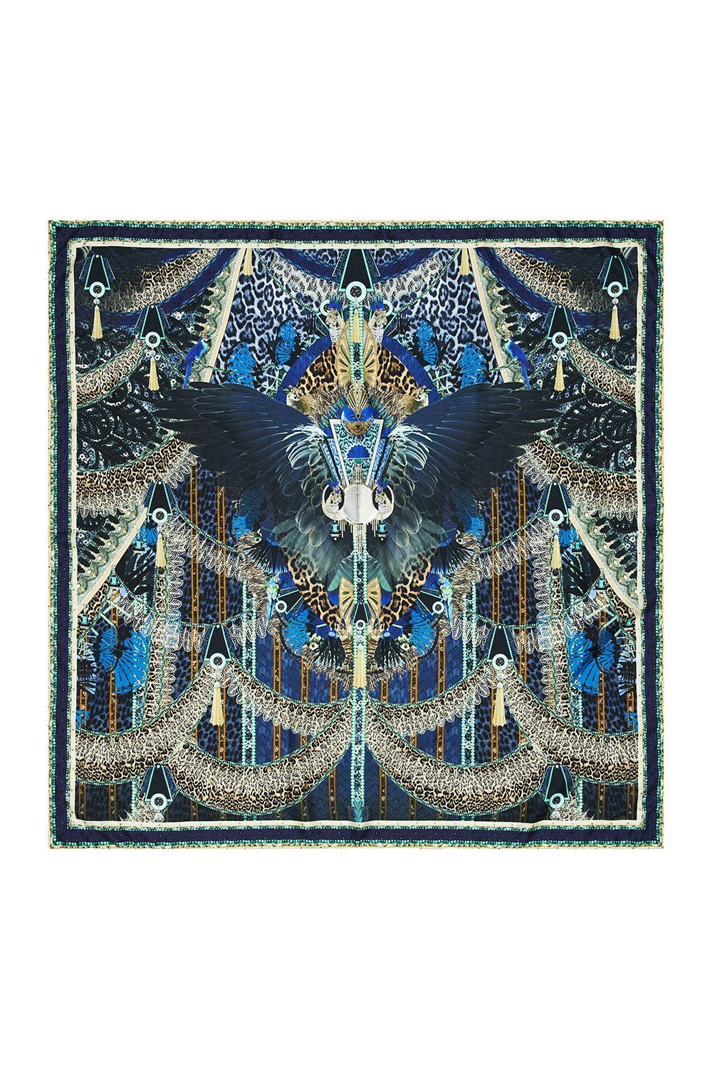 LARGE SQUARE SCARF DRIPPING IN DECO