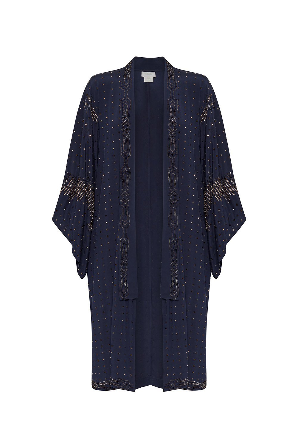 MID LENGTH KIMONO COAT LUXE NAVY