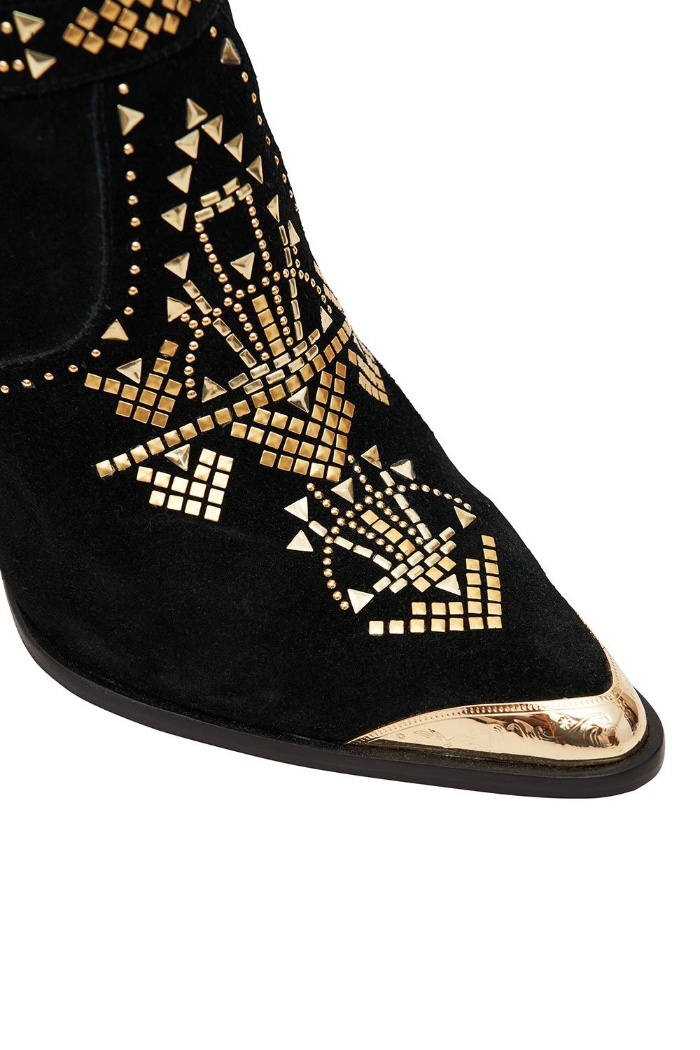 BLOCK HEEL BUCKLE BOOT LUXE BLACK