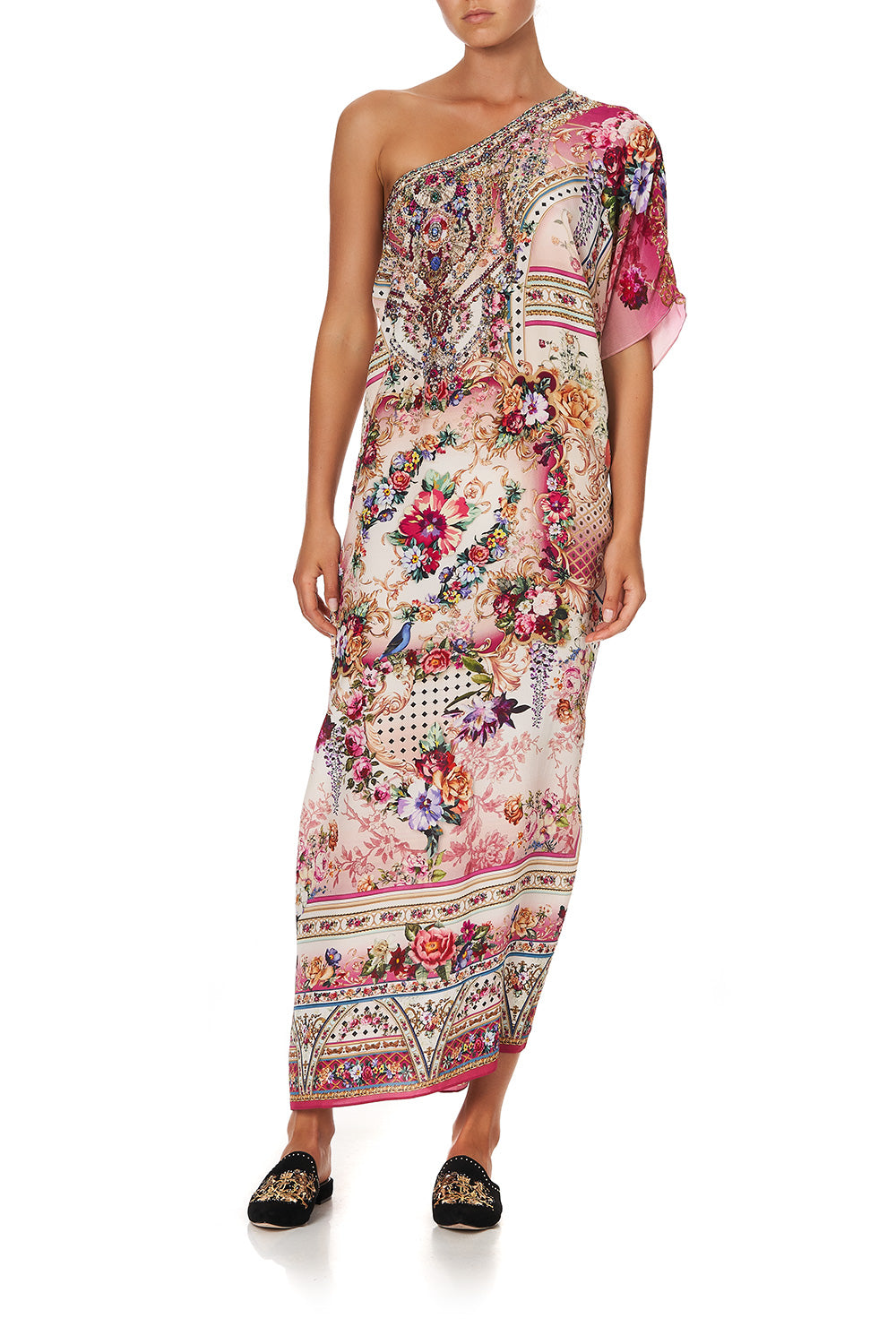 ROUND NECK KAFTAN SUMMONED BY A ROSE