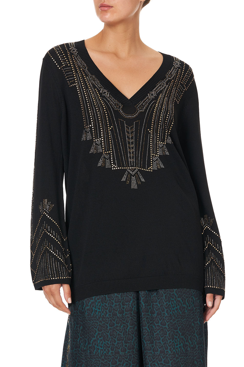 V NECK KNIT TUNIC FITZGERALDS FLAPPER