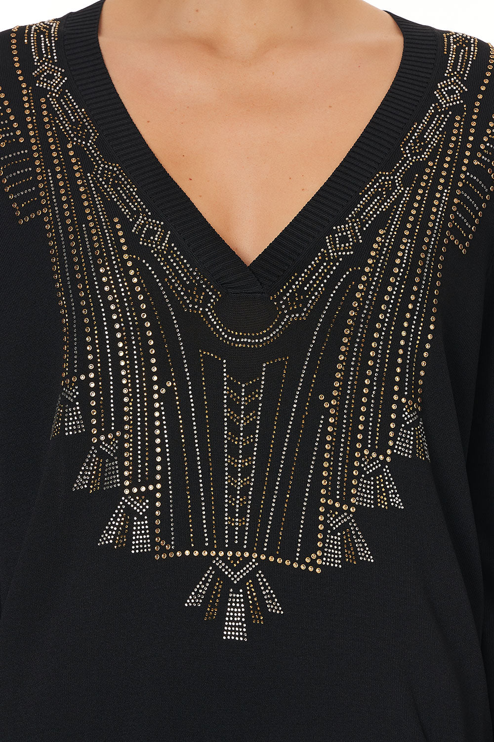 V NECK KNIT TUNIC FITZGERALDS FLAPPER