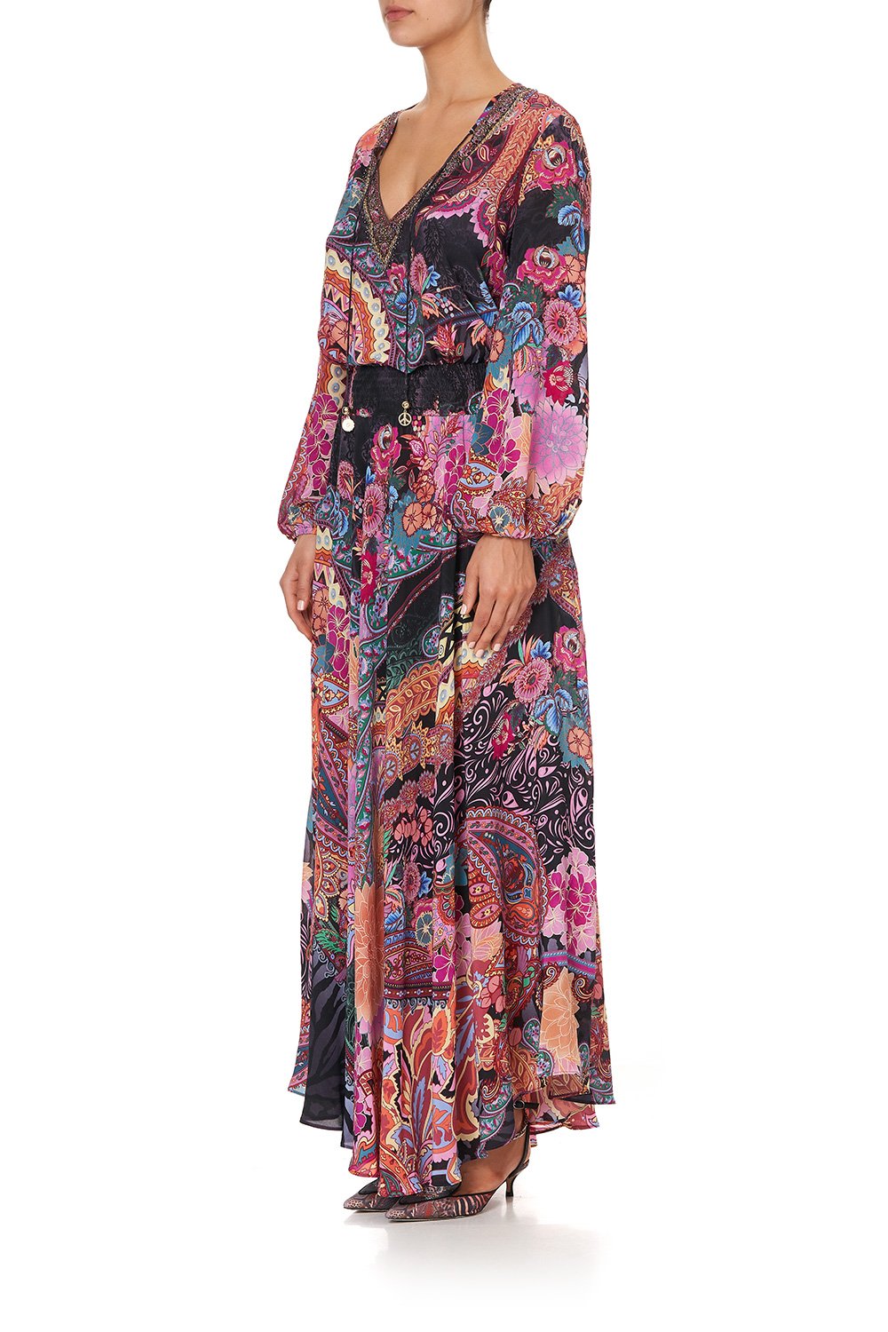 SHIRRED RELAXED FIT DRESS SWINGING SIXTIES