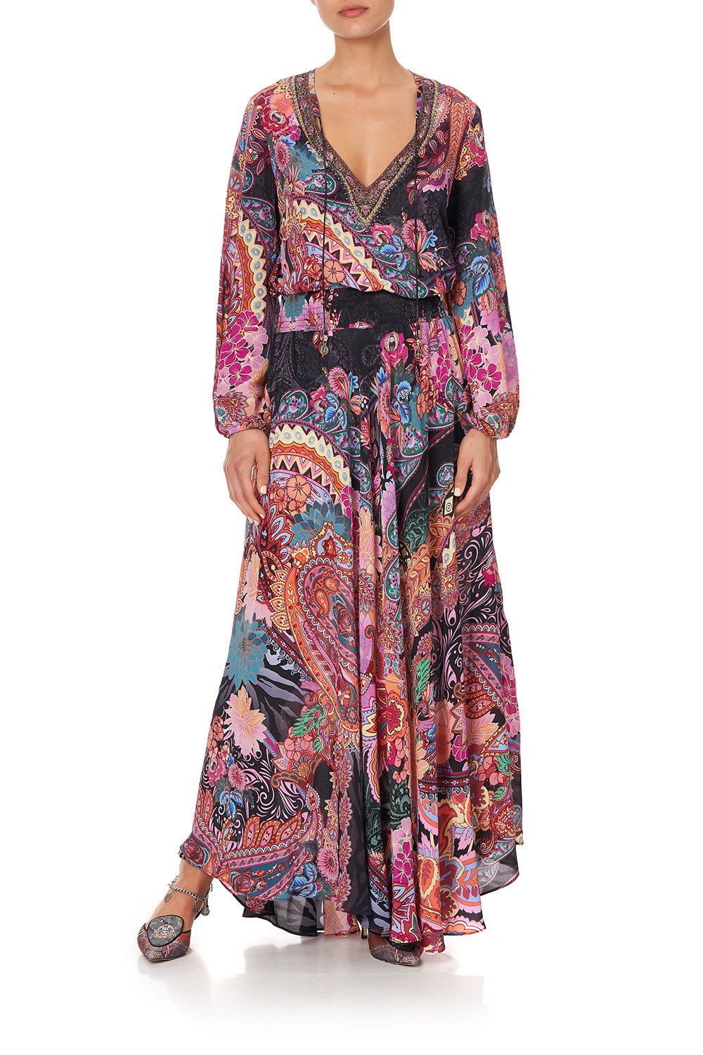 SHIRRED RELAXED FIT DRESS SWINGING SIXTIES