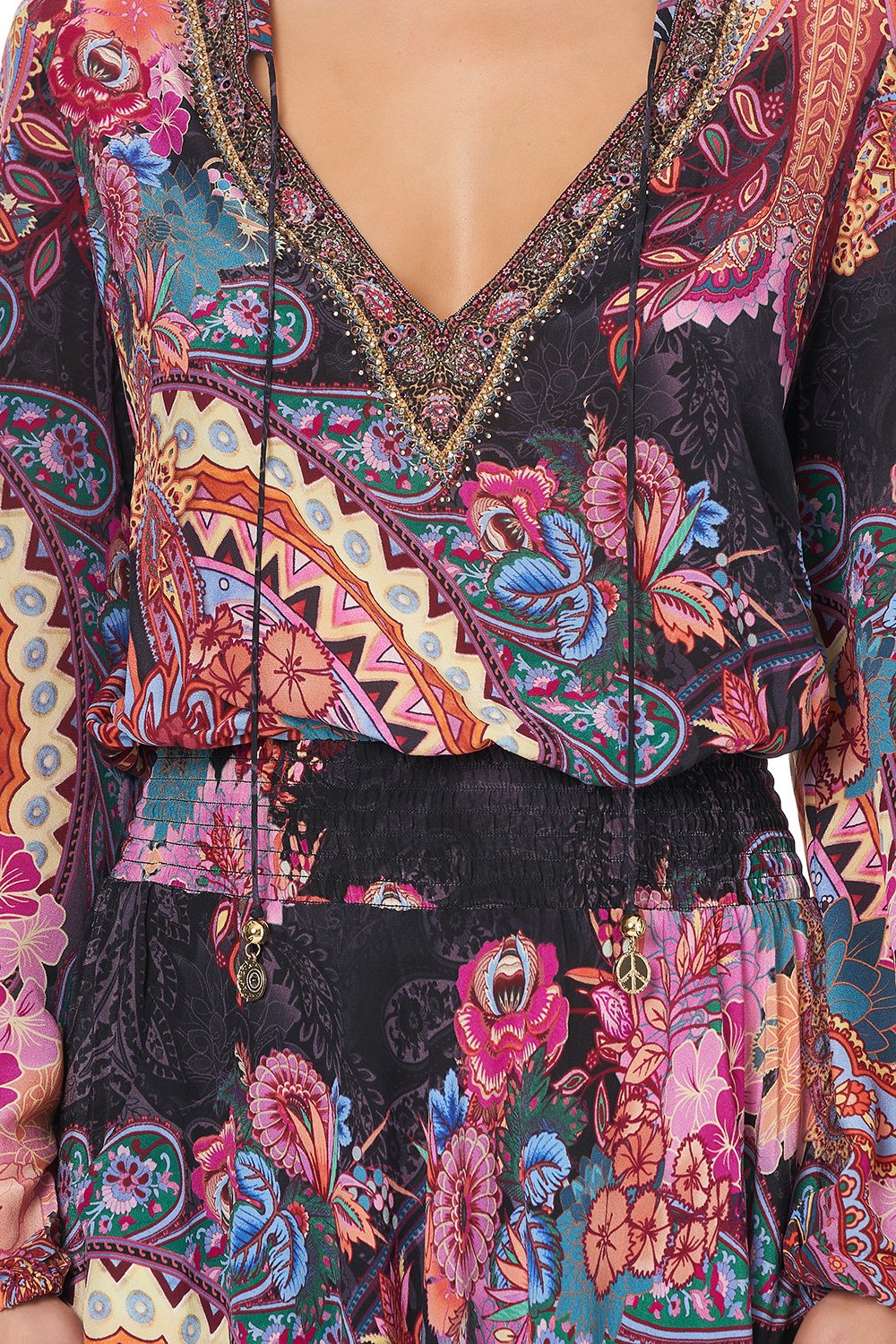 SHIRRED RELAXED FIT DRESS SWINGING SIXTIES