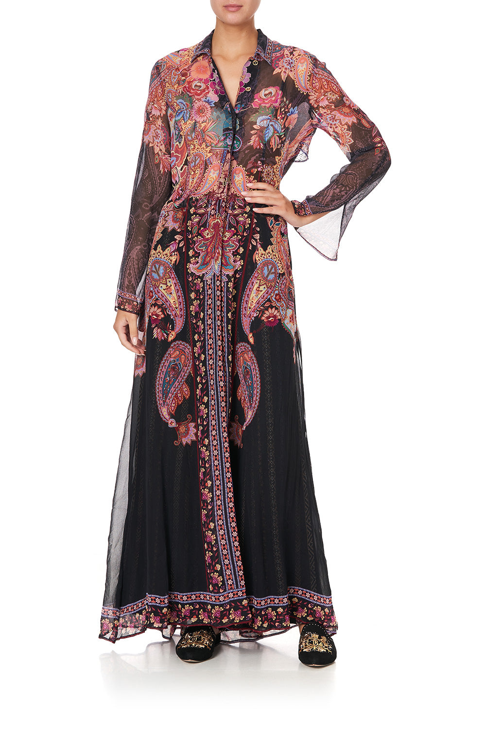 PRINTED TRENCH SWINGING SIXTIES