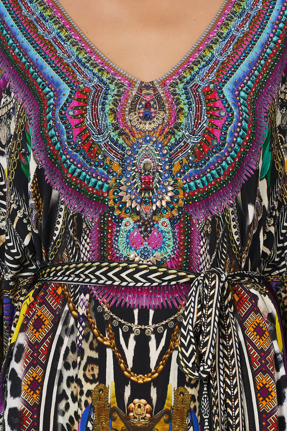 V NECK JERSEY SHORT KAFTAN W TIE GUARDIANS OF THE SUN