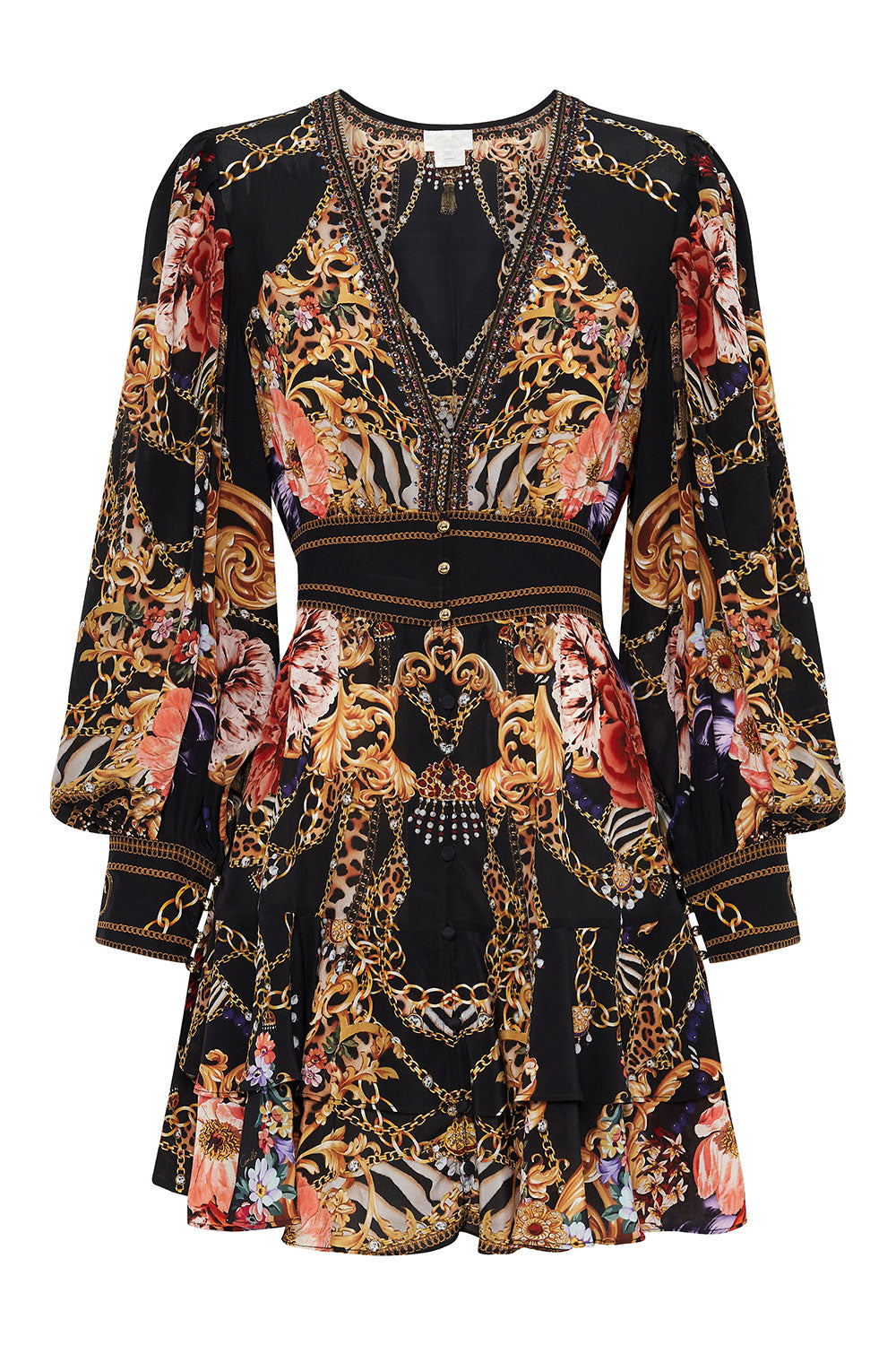 BUTTON FRONT FRILL DRESS A NIGHT IN THE 90S