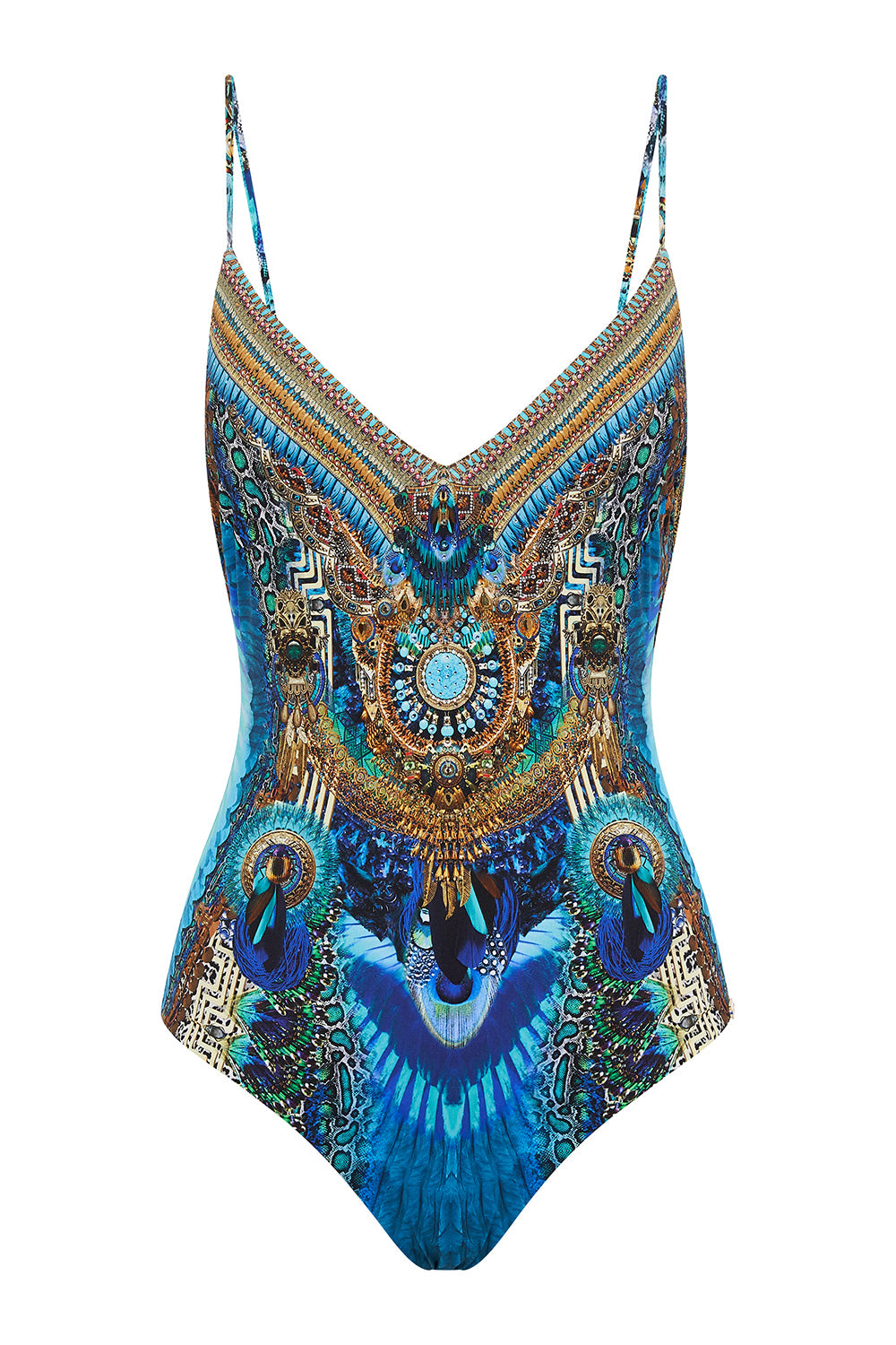 TIE BACK V-NECK ONE PIECE TEMPLE TEMPTRESS