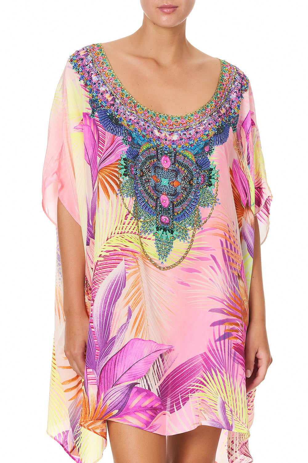 SHORT ROUND NECK KAFTAN SOUTH BEACH SUNRISE