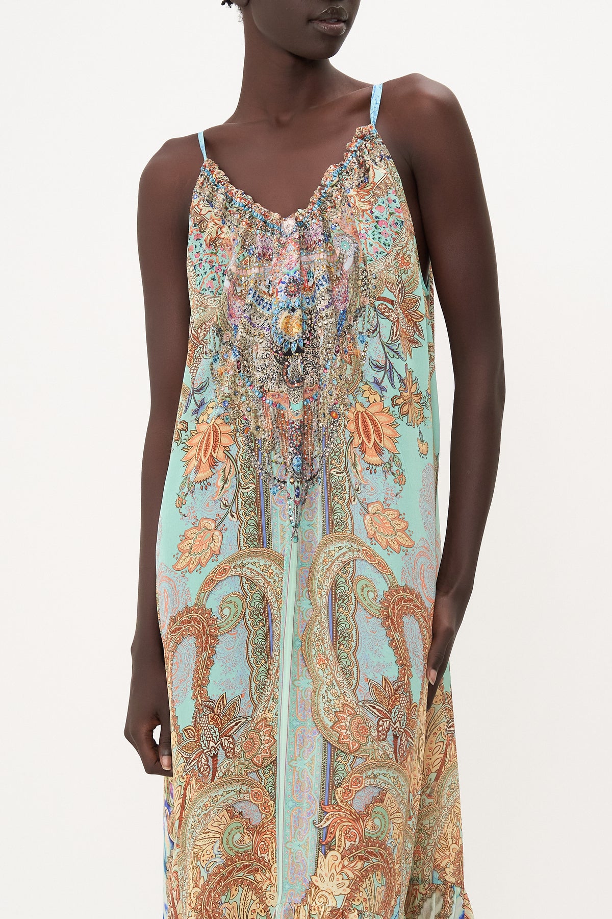 DRAWSTRING HALTER DRESS MAKE LOVE NOT WAR