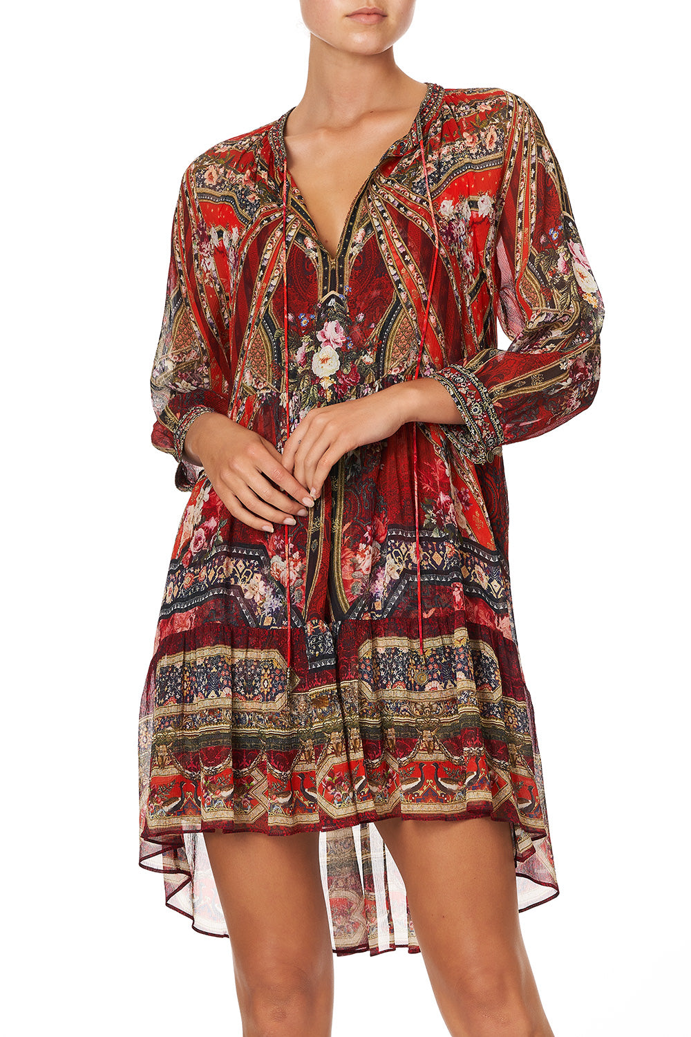 SHORT GATHERED PANEL DRESS STORIES OF A STATION