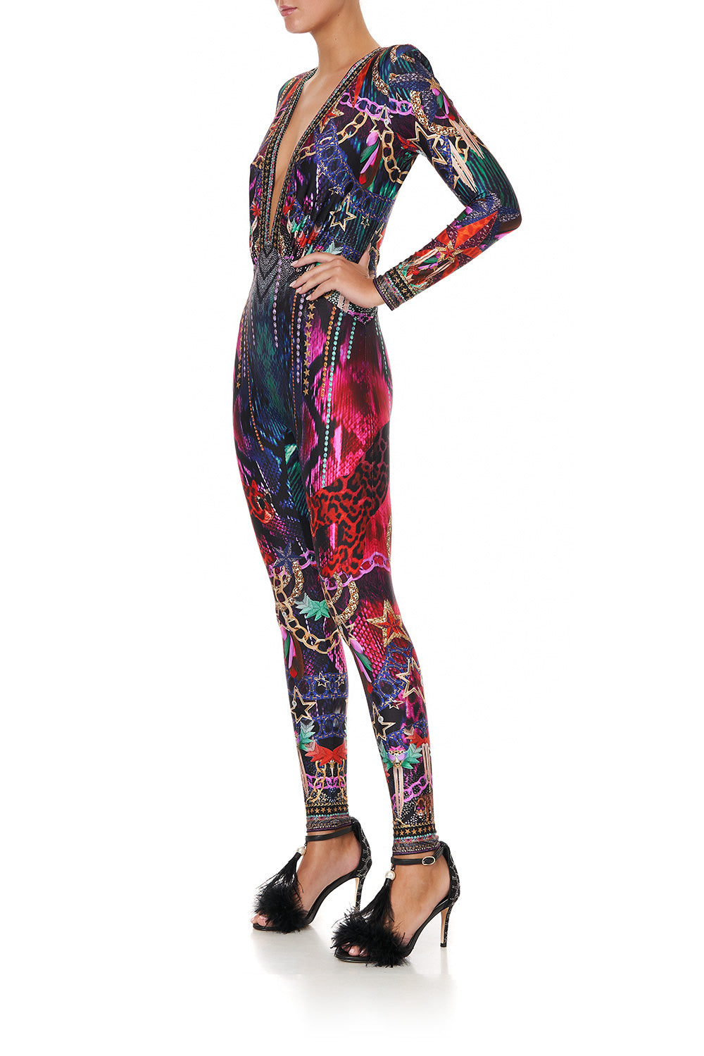 PLUNGE FRONT CATSUIT ROCKET WOMAN