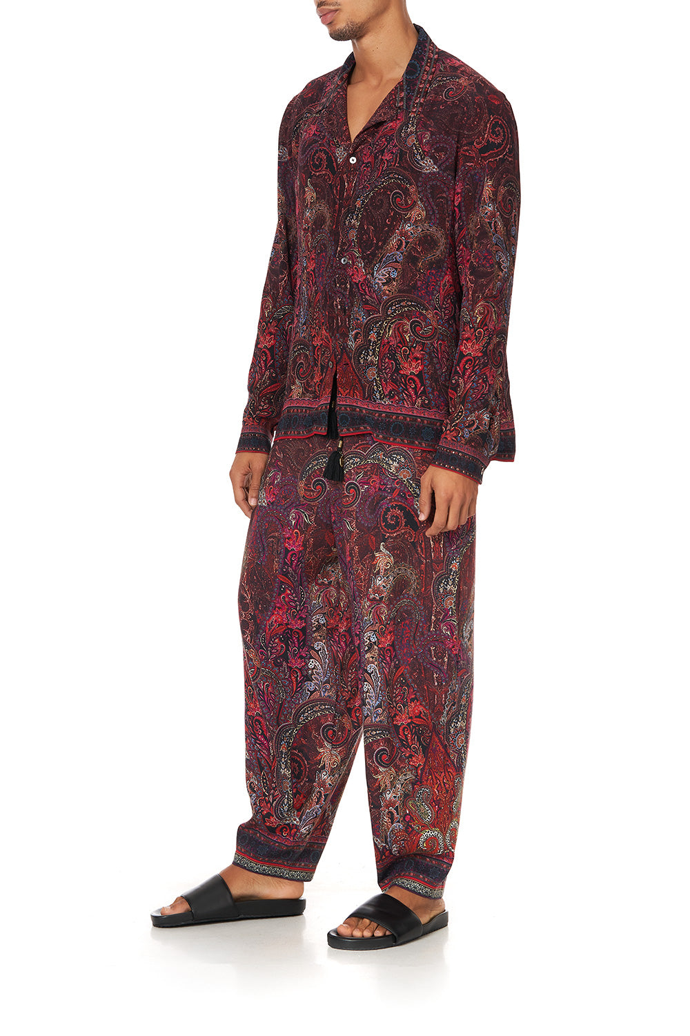 LONG SLEEVE CAMP COLLARED SHIRT WOODSTOCK ROCK