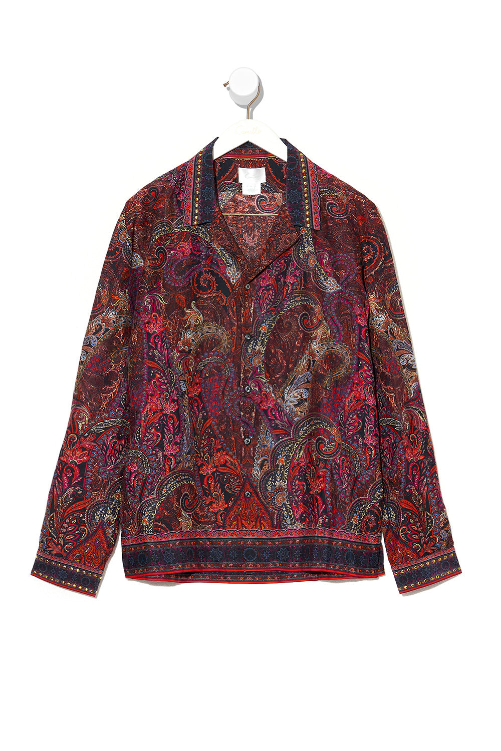 LONG SLEEVE CAMP COLLARED SHIRT WOODSTOCK ROCK