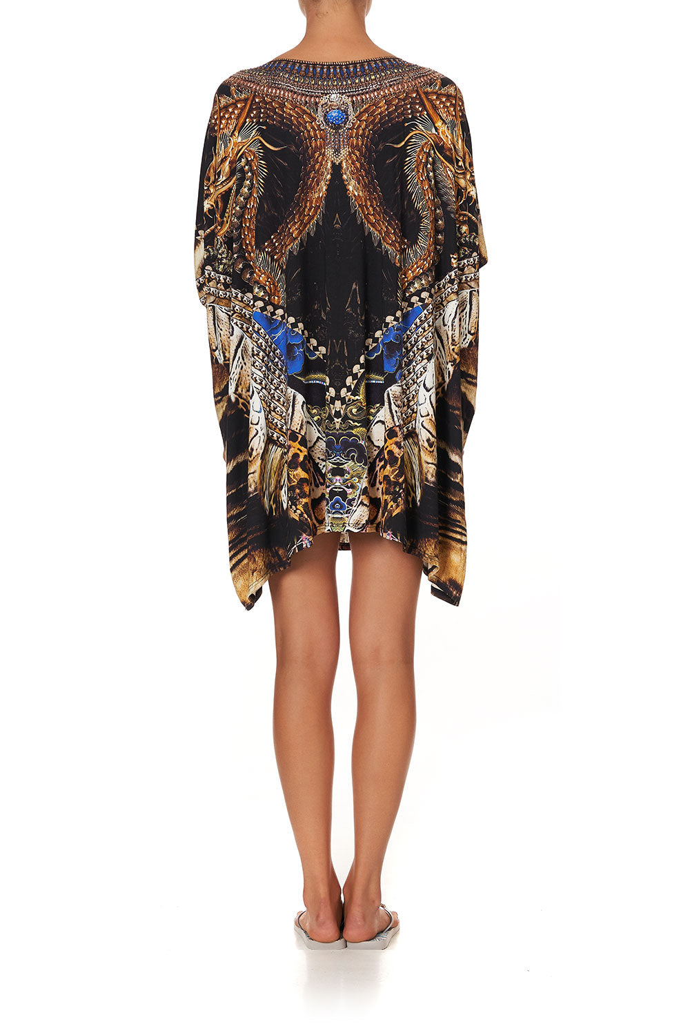 SHORT ROUND NECK LOUNGE KAFTAN DRAGON LADY